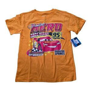Disney Cars Lightning McQueen Hometown Hero Racing Graphic Tee Shirt Kid SZ 7/8